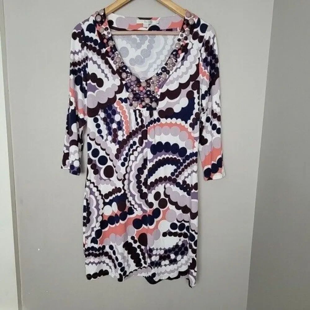 Bodenโbeaded embellished V-neck 3/4 sleeve Dressโ6
